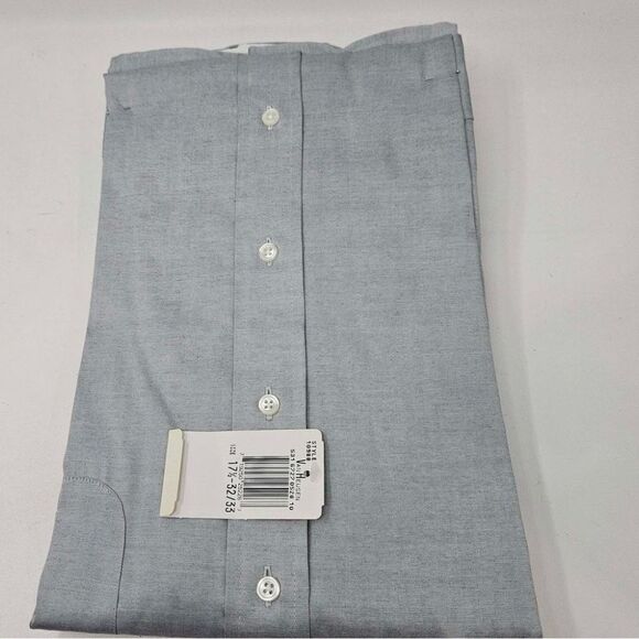 Van Heusen Gray pinpoint Oxford size 17.5 - Picture 4 of 5